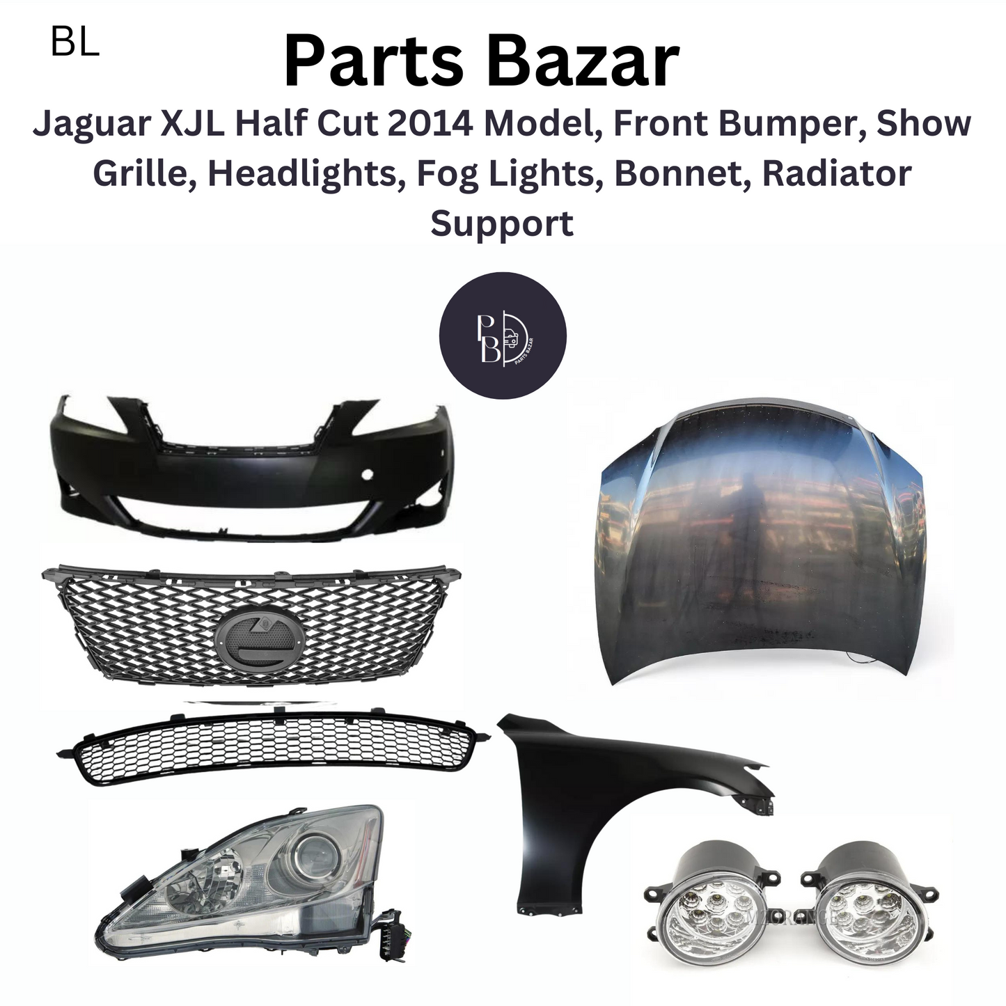 Lexus IS 250 Half cut 2011 Model, Front Bumper, Show Grille, Headlights, Fog Lights, Bonnet, Radiator Support and All Half Cut Parts