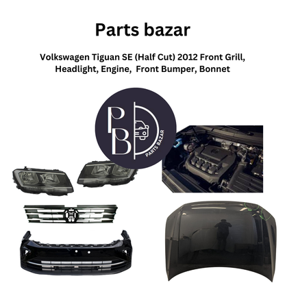 Volkswagen Tiguan SE Half Cut 2012, Front Grill, Headlights, Engine, Front Bumper, Bonnet