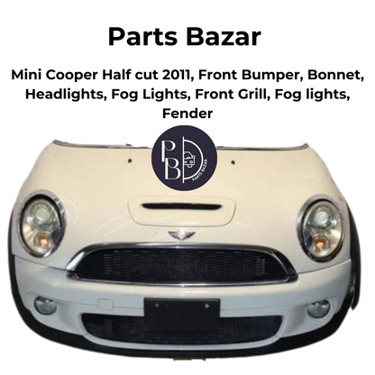 Mini Cooper Half cut 2011, Engine, Front Bumper, Bonnet, Headlights, Front Grill, Fog lights, Fenders