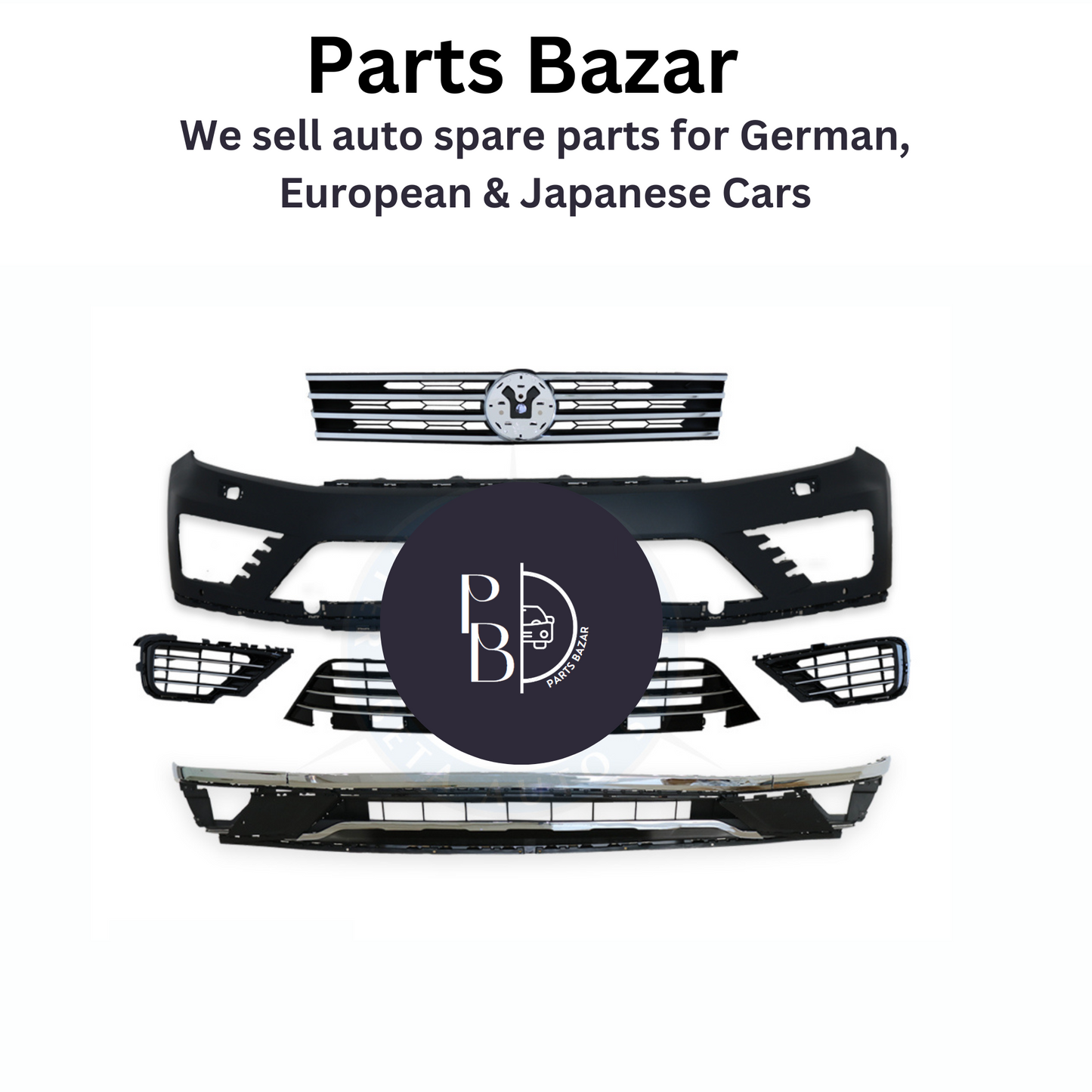 Volkswagen Touareg (2015-Up), Front Bumper Assy Kit with R-Line, 7P6807221