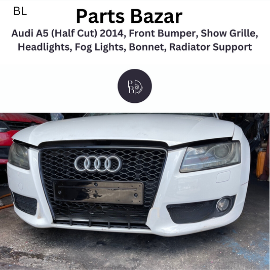 Audi A5 (Half Cut) 2014, Bumper Radiator Engine Hood Grille Brake Light Front Lip of Bumper Front Face Assembly