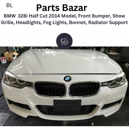 BMW  328i Half Cut 2014 Model, Front Bumper, Show Grille, Headlights, Fog Lights, Bonnet, Radiator Support and All Half Cut Parts