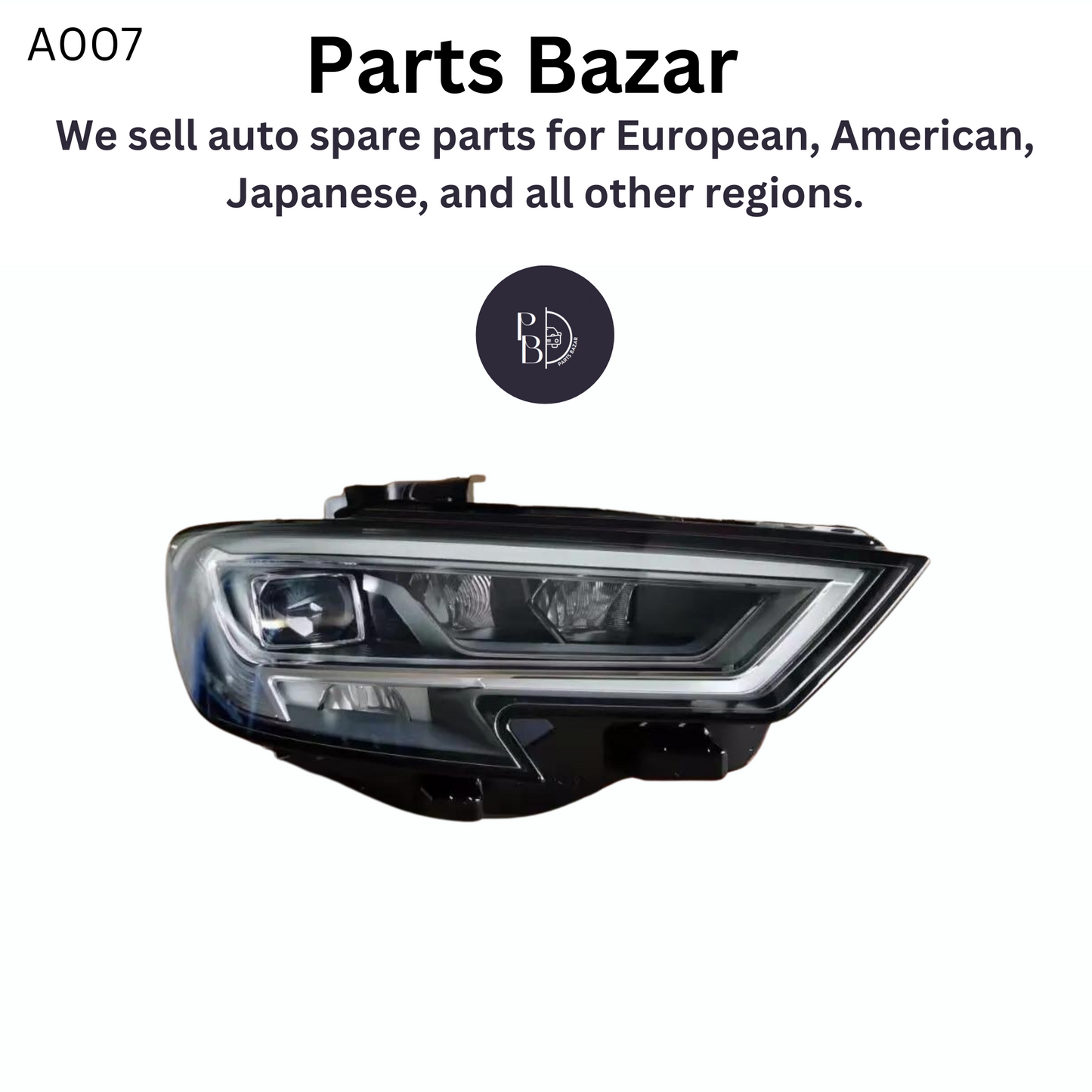 Audi A3 Right Side LED Headlights Passenger Side Headlight for 2017-2020