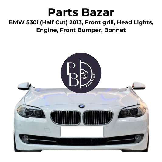 BMW 530i Half Cut 2013, Front Grill, Headlights, Engine, Front Bumper, Bonnet