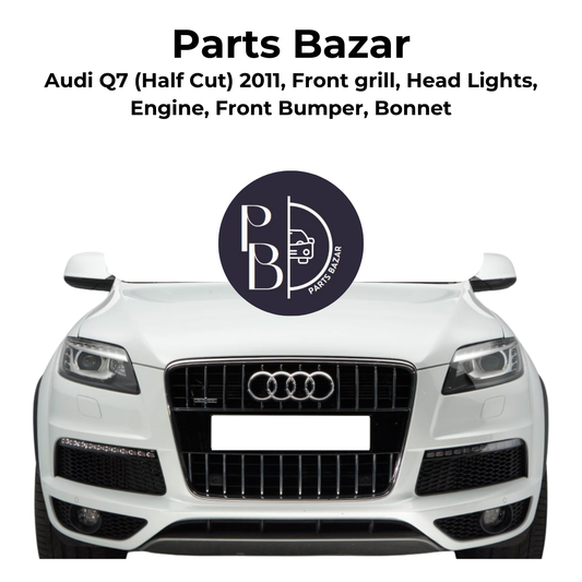 Audi Q7 Half Cut 2011, Front Grill, Headlights, Engine, Front Bumper, Bonnet