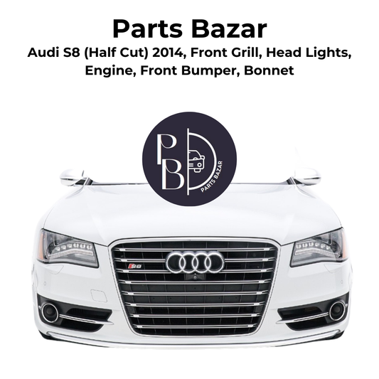 Audi S8 Half Cut 2014, Front Grill, Headlights, Engine, Front Bumper, Bonnet