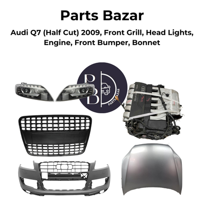 Audi Q7 Half Cut 2009, Front Grill, Headlights, Engine, Front Bumper, Bonnet