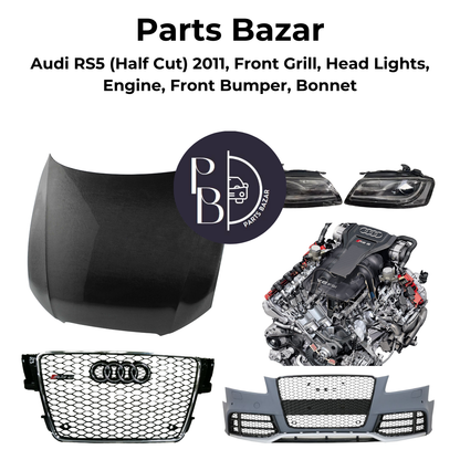 Audi RS5 Half Cut 2011, Front Grill, Headlights, Engine, Front Bumper, Bonnet