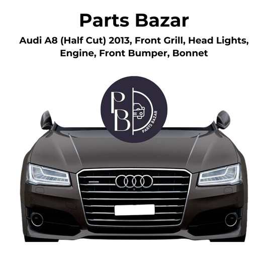 Audi A8 Half Cut 2013, Front Grill, Headlights, Engine, Front Bumper, Bonnet