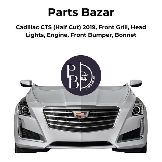 Cadillac CTS Half Cut 2019, Front Grill, Headlights, Engine, Front Bumper, Bonnet