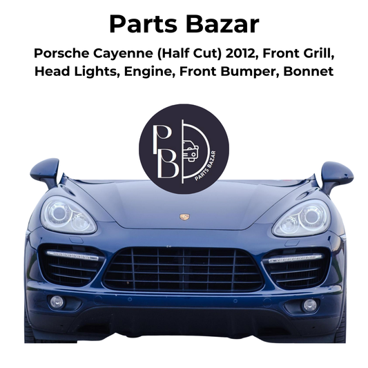 Porsche Cayenne Half Cut 2012, Front Grill, Headlights, Engine, Front Bumper, Bonnet