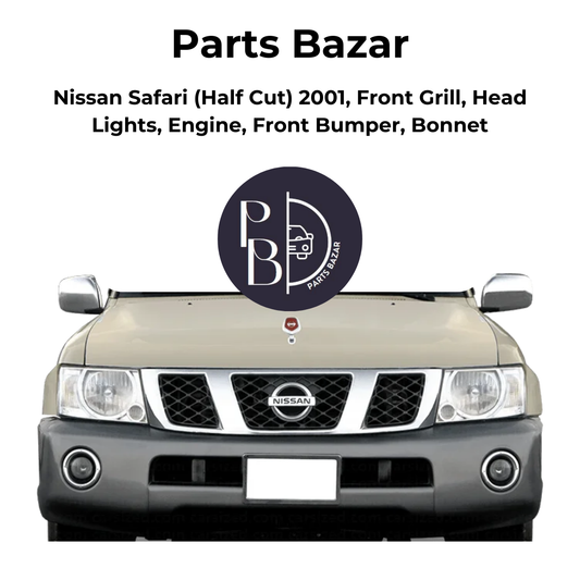 Nissan Safari Half Cut 2001, Front Grill, Headlights, Engine, Front Bumper, Bonnet