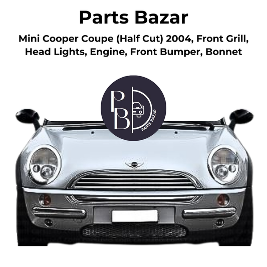 Mini Cooper Coupe Half Cut 2004, Front Grill, Headlights, Engine, Front Bumper, Bonnet