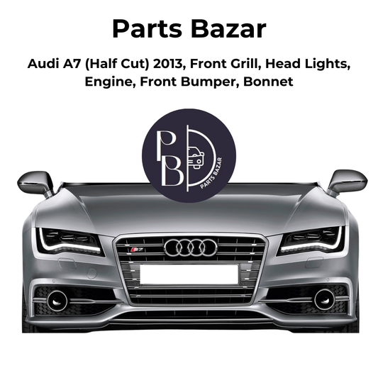 Audi A7 Half Cut 2013, Front Grill, Headlights, Engine, Front Bumper, Bonnet