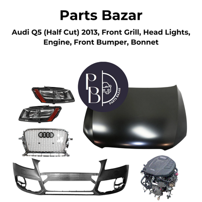 Audi Q5 Half Cut 2013, Front Grill, Headlights, Engine, Front Bumper, Bonnet