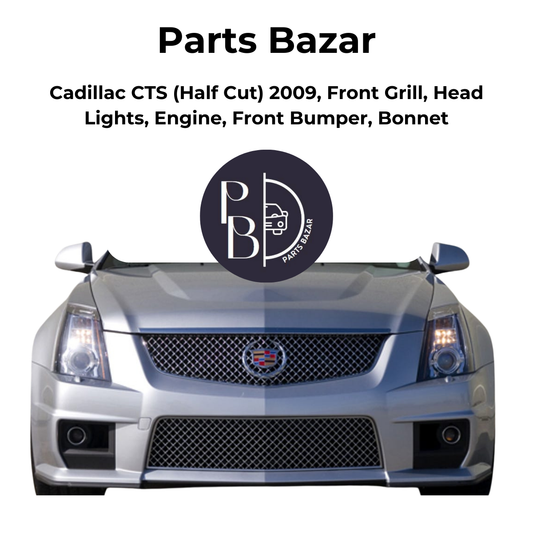 Cadillac CTS Half Cut 2009, Front Grill, Headlights, Engine, Front Bumper, Bonnet