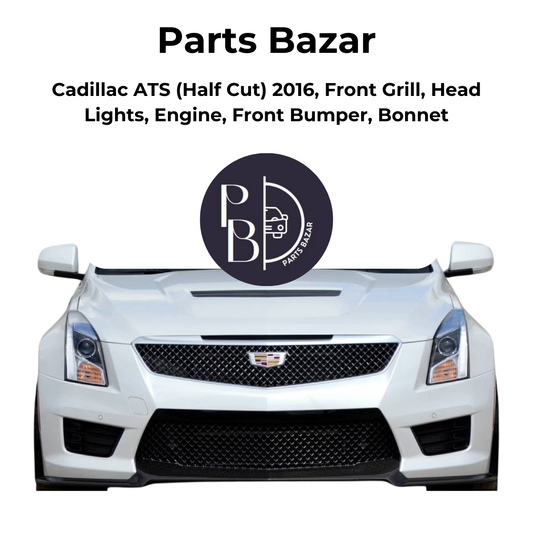 Cadillac ATS Half Cut 2016, Front Grill, Headlights, Engine, Front Bumper, Bonnet