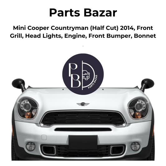 Mini Cooper Countryman Half Cut 2014, Front Grill, Headlights, Engine, Front Bumper, Bonnet