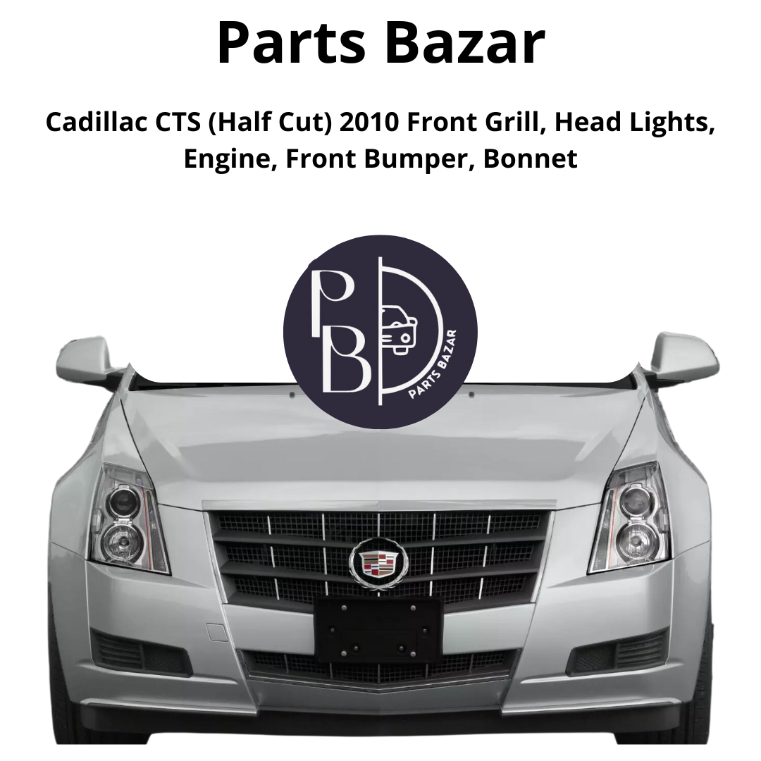 Cadillac CTS Half Cut 2010, Front Grill, Headlights, Engine, Front Bumper, Bonnet