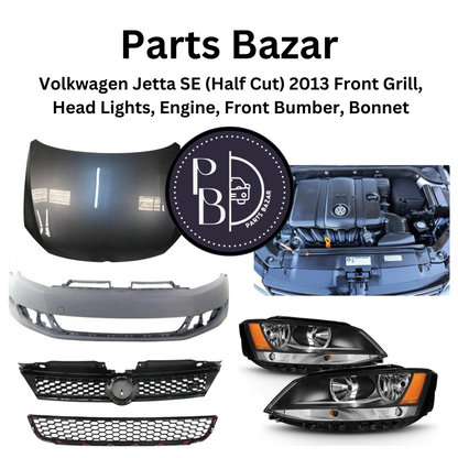 Volkswagen Jetta SE Half Cut 2013, Front Grill, Headlights, Engine, Front Bumper, Bonnet