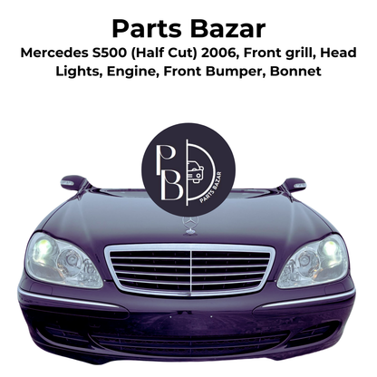 Mercedes S500 Half Cut 2006, Front Grill, Headlights, Engine, Front Bumper, Bonnet