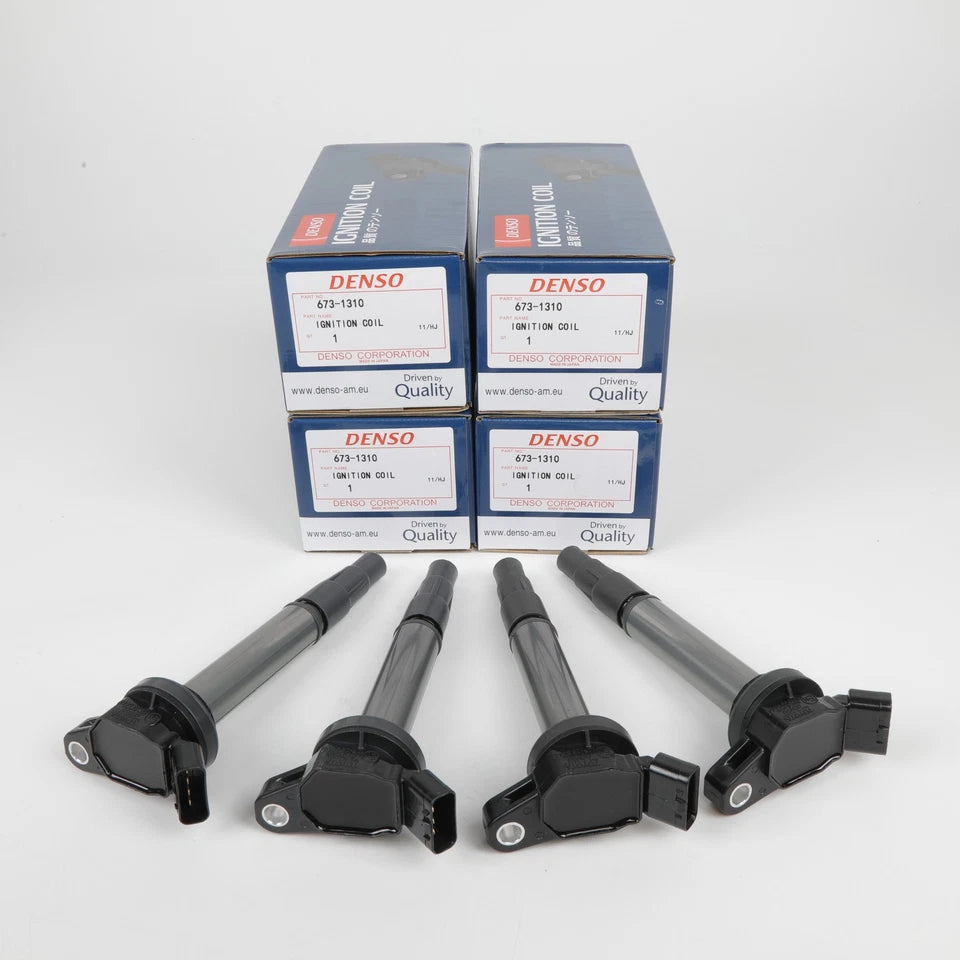 4PC DENSO Ignition Coil Set – 90919-02258 / 673-1310 for Toyota Corolla & Prius 1.8L